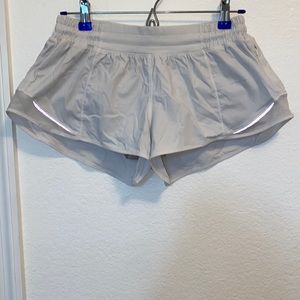 White Lululemon Hotty hot shorts
